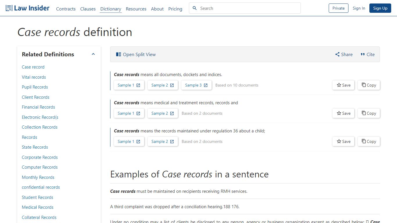 Case records Definition | Law Insider
